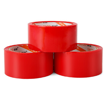 斯图sitoo 彩色胶带 标识分类胶带封箱胶带打包胶带快递胶带透明胶带  红色 48mm*50m 1卷装
