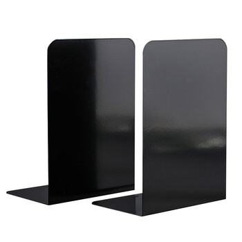 递乐 2片装无印风书立书夹书靠书挡铁书架学生用桌面课桌收纳放书创意ins风挡板隔板书立架 2545 黑色