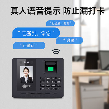 歌派打卡机 人脸+指纹识别考勤机 免网络免软件 签到机  自动生成 U盘导报表RMQ-331
