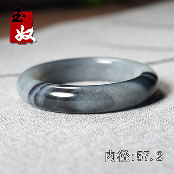 青花籽料手镯-黑白分明图片- 京东