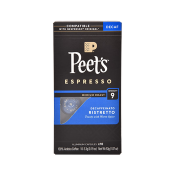 Peet's Coffee皮爷peets胶囊咖啡强度9微量咖啡因精粹浓缩法国进口53g(10*5.3g) Peet's Coffee皮爷peets胶囊咖啡强度9微量咖啡因精粹浓缩法国进口53g(10*5.3g)