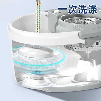 好媳妇旋转拖把38cm2个棉头液压杆旋风桶加大加厚免手洗懒人神器地拖
