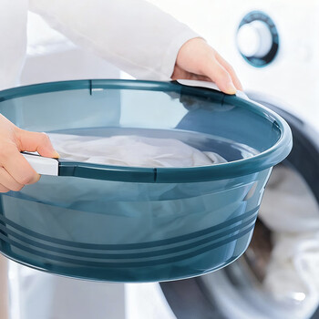 CHAHUA茶花 洗脸盆大号38cm单只洗脚盆洗衣盆塑料盆子泡脚盆洗菜盆蓝色* CHAHUA茶花 洗脸盆大号38cm单只洗脚盆洗衣盆塑料盆子泡脚盆洗菜盆蓝色*