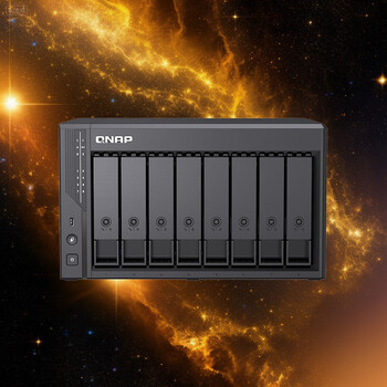威联通（QNAP）Qu805 N355 16G内存 8盘位 NAS存储服务器 工作室数据备份 64T套装（希捷酷狼Pro16T×4）