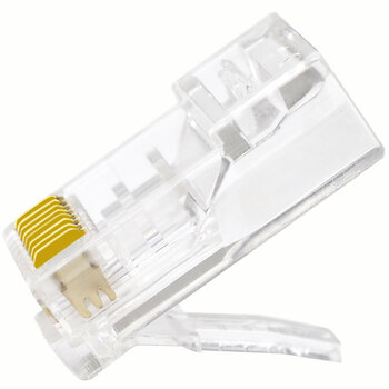 礼嘉 LJ-6810 工程级六类千兆水晶头 8P8C三叉镀金RJ45水晶头 10个/包 CAT6非屏蔽电脑网络宽带8芯网线连接头