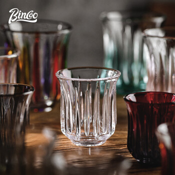 Bincoo手冲咖啡玻璃复古dirty咖啡杯澳白杯意式浓缩杯子烟灰色-160ml