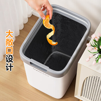 佳帮手无盖垃圾桶9L大号办公室宿舍家用客厅厨房卫生间网红纸篓