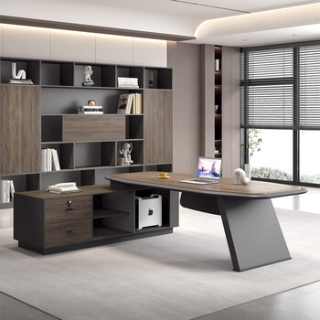 森菲亚 老板桌办公桌简约现代单人领导老板台办公家具桌椅组合 1.8米