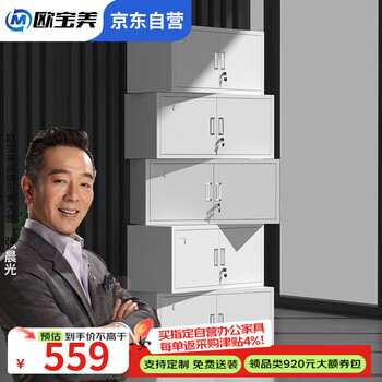 欧宝美文件柜办公柜钢制铁皮柜资料柜档案柜储物柜分五节文件柜