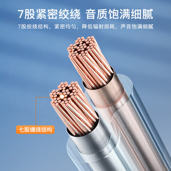 秋叶原（CHOSEAL）音响音箱专用连接线 发烧级纯铜音频喇叭线 功放连接 增强屏蔽抗干扰250芯金银线 25米 QS2245T25S