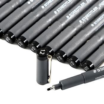 施德楼（STAEDTLER）针管笔勾线笔 1.0mm纤维头耐擦防水直液签字笔 美术绘图描线速干笔30810-9