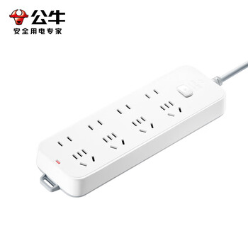 公牛（BULL）插座/插线板/插排/排插/接线板/宿舍家用桌面拖线板  3C认证  8位总控开关全长5米 GN-B3440