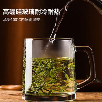 喜碧(Scybe)茶杯耐热玻璃杯办公杯玻璃茶杯带盖把手杯玻璃水杯格隆380ml 2只 喜碧(Scybe)茶杯耐热玻璃杯办公杯玻璃茶杯带盖把手杯玻璃水杯格隆380ml 2只