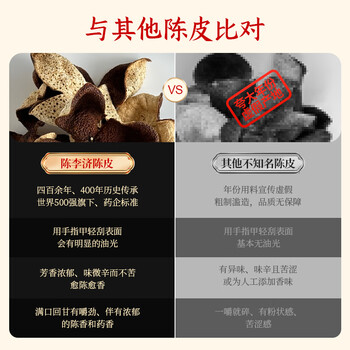 陈李济茗茶广府致味新会老陈皮十年足年陈化40g盒装礼品送礼礼盒