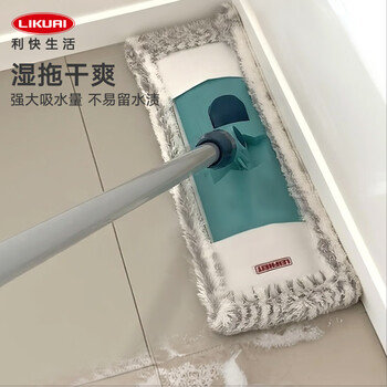 利快 德国进口平板地拖42cm1布可伸缩家用一拖净旋转直面拖把 基础款