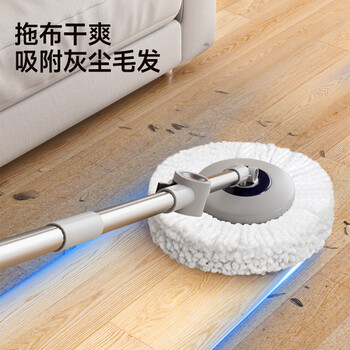 五月花旋转拖把杆共2布加粗拖把盘尘推杆圆拖把头配件杆盘套装JJ-PJ137