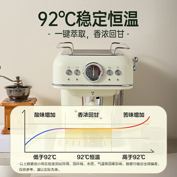小熊（Bear）咖啡机半自动 家用小型意式咖啡粉胶囊可用 20Bar高压萃取强劲蒸汽奶泡 KFJ-E12Q5