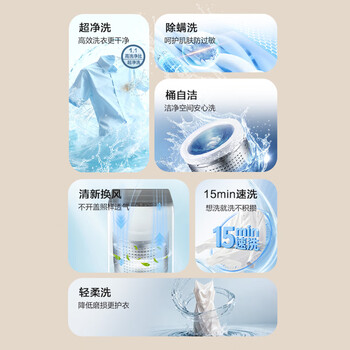 统帅(Leader)海尔智家出品 波轮洗衣机全自动小型 8公斤租房神器 抗菌波轮 家电 XQB80-L539 统帅(Leader)海尔智家出品 波轮洗衣机全自动小型 8公斤租房神器 抗菌波轮 家电 XQB80-L539