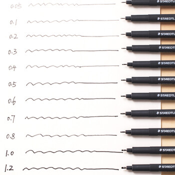 施德楼（STAEDTLER）针管笔勾线笔 1.0mm纤维头耐擦防水直液签字笔 美术绘图描线速干笔30810-9
