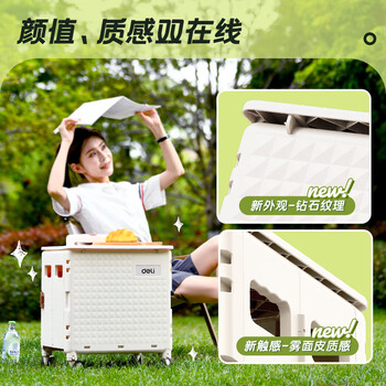 得力（deli）手推车购物车手拉车拉杆行李车拖车折叠75kg
