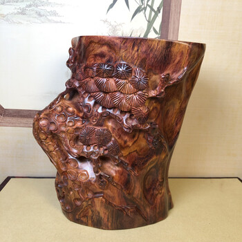 海南黄花梨笔筒价格报价行情- 京东