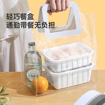 美丽雅一次性餐盒1000ml*30套食品级带盖饭盒野餐便当食品级可微波大号