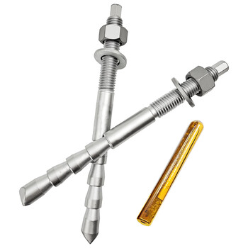 天猴化学锚栓 倒锥形化学螺栓 化学膨胀螺丝化学膨胀螺栓锚栓含药剂热镀锌r 16*190(2套)8.8级倒锥形 天猴化学锚栓 倒锥形化学螺栓 化学膨胀螺丝化学膨胀螺栓锚栓含药剂热镀锌r 16*190(2套)8.8级倒锥形