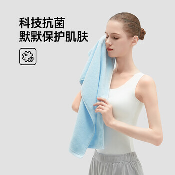 最生活新疆长绒棉洗脸毛巾1条装 纯棉家用吸水毛巾柔软擦脸洗面巾 蓝色