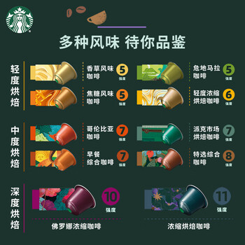 星巴克(Starbucks)胶囊咖啡多口味全明星臻享150颗共828g黑咖啡适配Nespresso胶囊机 星巴克(Starbucks)胶囊咖啡多口味全明星臻享150颗共828g黑咖啡适配Nespresso胶囊机