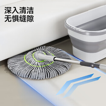 五月花拧水拖把45CM1布138CM必卡锁自拧水家用一拖净免手洗2025带刮污