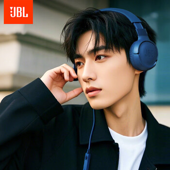 JBLTUNE520C 全新升级 Type-C接口头戴式有线耳机 高保真Hi-Res认证 线控带麦低音音乐耳机 蓝色