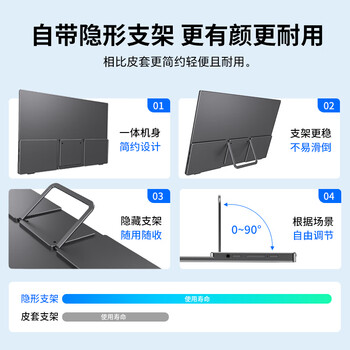 雕塑家 便携式显示器15.6英寸便携屏 显示屏扩展屏 电脑手机笔记本 PS4/5 Switch副屏一线直连MF16LC