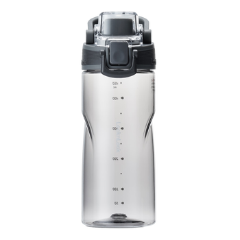 乐扣乐扣（LOCK&LOCK）人鱼线塑料运动水杯夏天便携水壶带刻度提手男女水杯子520ML灰色