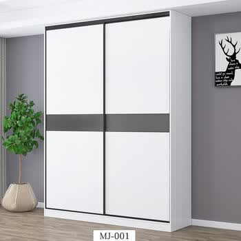 衣柜门定制简约现代主卧室哑光高光移门 白色铝合金(上下轨道 门边框)