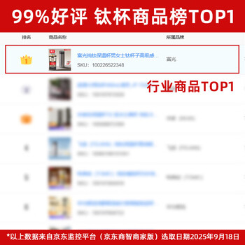 富光小钛阳纯钛保温杯男女士钛杯水杯子茶水分离京东限定生日礼物保冷