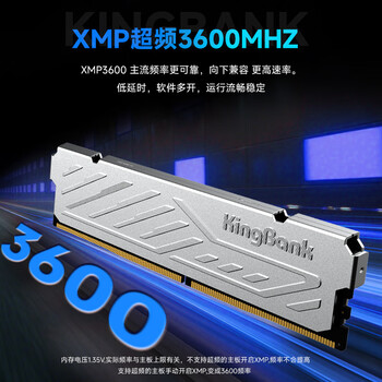 金百达（KINGBANK）64GB(32GBX2)套装 DDR4 3600 台式机内存条海力士原装CJR颗粒 银爵 C18