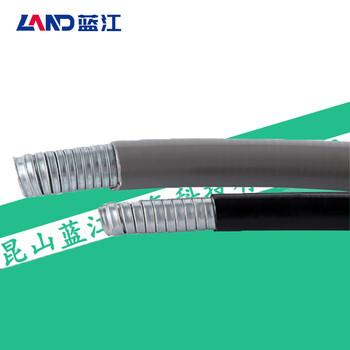 蓝江 平包塑金属软管JSP工业级平整包PVC电缆护套软管黑色灰色 JSP-10(100米)