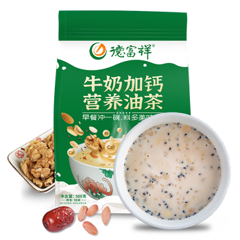 德富祥 即食营养谷物早餐 五仁咸油茶面480g牛奶加钙营养油茶500g 德富祥 即食营养谷物早餐 五仁咸油茶面480g牛奶加钙营养油茶500g