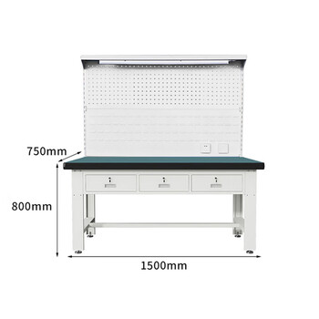 秦筑防静电工作台流水线检验桌车间重型维修操作台 1.5米平三抽双挂板