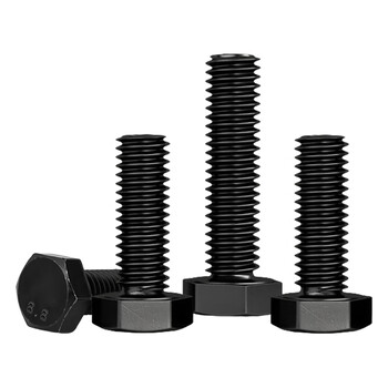 闽都 8.8级外六角发黑螺丝加长高强度六角头淬黑螺栓 6*12（30个）