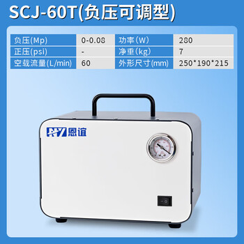 恩谊无油隔膜真空泵实验室正负压便携减压抽气泵 SCJ-60T【60升调压型】
