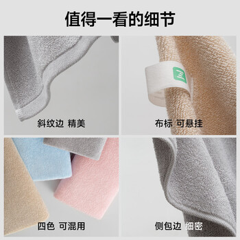 最生活新疆长绒棉洗脸毛巾1条装 纯棉家用吸水毛巾柔软擦脸洗面巾 蓝色