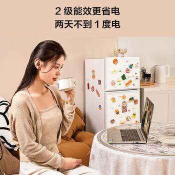 TCL 116升二级能效双开门两门二门养鲜冰箱小户型小型家用节能电冰箱租房118升级款R116L5-B