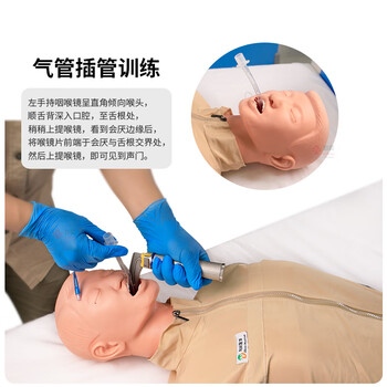 勤良高级多功能气管插管心肺复苏模拟人全身 CPR人工呼吸急救训练模型假人成人气管插管训练QL/CPR480Q