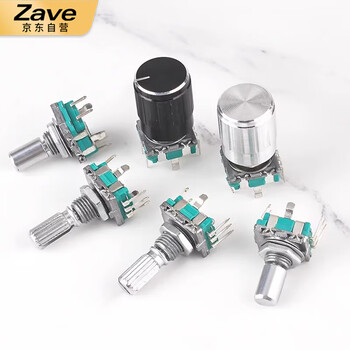 ZAVE EC11旋转编码器旋钮 立插20mm半轴/20定位/20反脉冲/带按压开关（1只）音响音箱数字电位器带开关