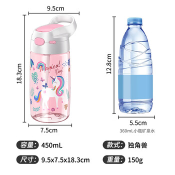 JEKO&JEKO儿童水杯夏季吸管杯小学生宝宝塑料杯水杯子男女水壶 450mL独角兽 JEKO&JEKO儿童水杯夏季吸管杯小学生宝宝塑料杯水杯子男女水壶 450mL独角兽