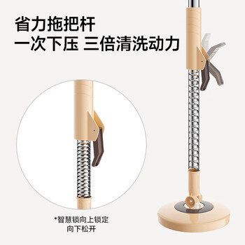 五月花旋转拖把杆加粗拖把盘尘推杆圆拖把头配件杆盘套装JJ-PJ004