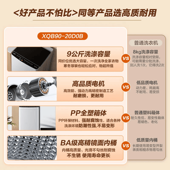 康佳全自动波轮洗衣机9公斤 大容量比8公斤大家用宿舍租房神器  KB90-JD201