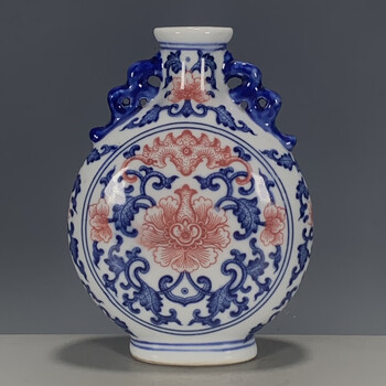 清代　青花花瓶　花器 景徳鎮花瓶 清朝道光 青花人物双耳紋瓶 : 中国貿易公司ctcオンライン