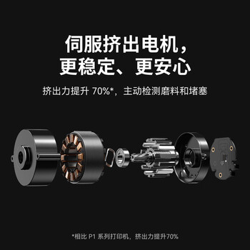 拓竹P2SC 3D打印机器大尺寸FDM家用桌面打印机高精度高速AI监测外吸气冷却烘干 P2S 多色套装